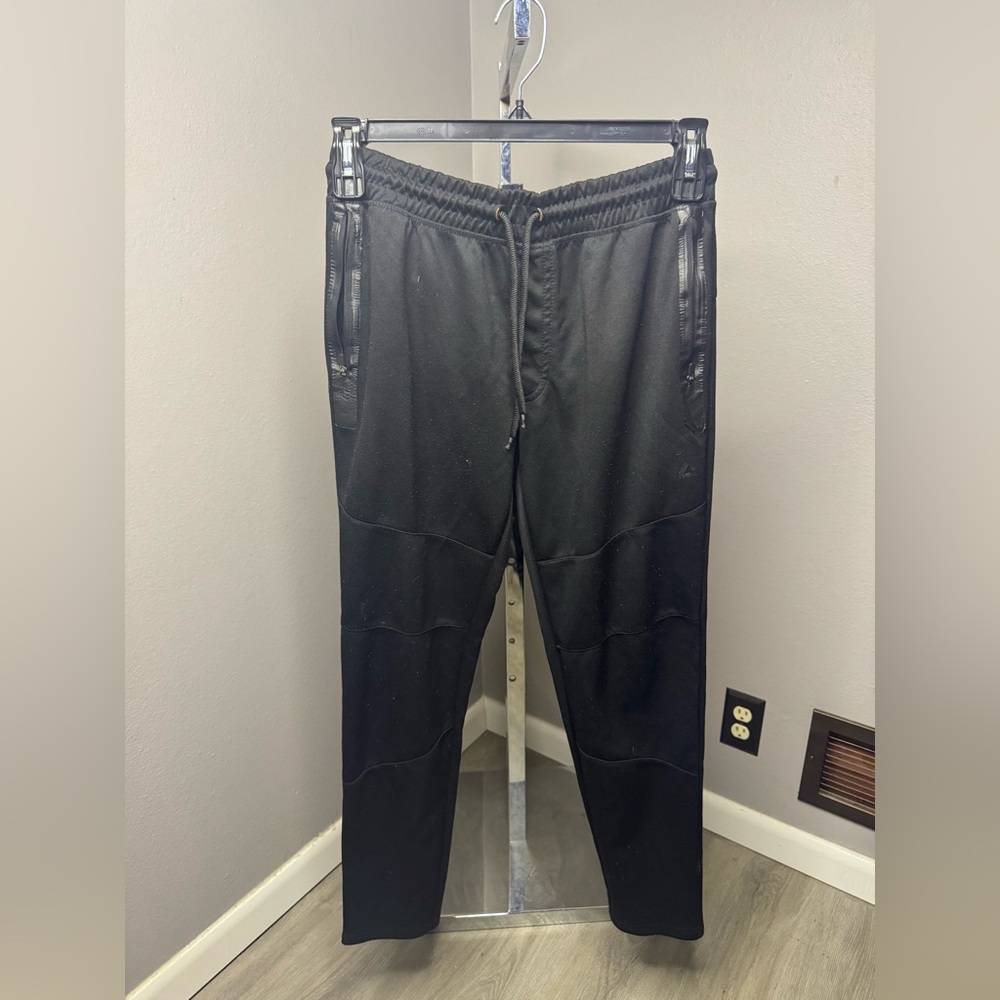 RBX Black Men’s Joggers with Drawstring and Zip Pockets